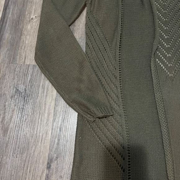 Long olive cardigan size L - Picture 2 of 4